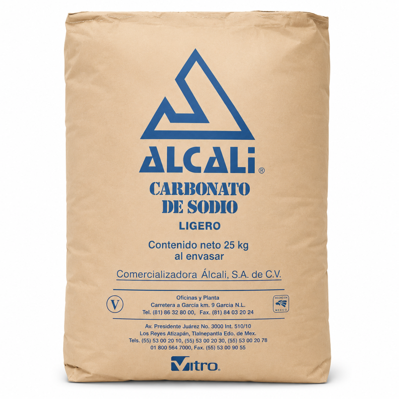 Carbonato de Sodio Ligero Industrial | Saco de 25 kg y Mayoreo México